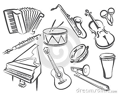 Musical instruments Vector Illustration