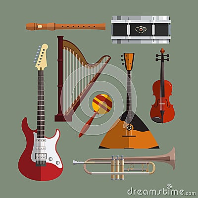 Musical instruments collection. Music icon vector Vector Illustration