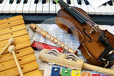 Musical Instruments for Kids Stock Photo