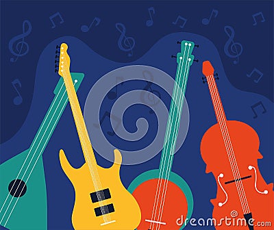 musical instruments string Vector Illustration