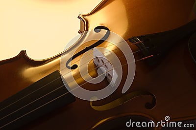 Musical instruments: violin close up (2 ) Stock Photo