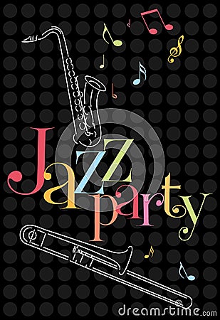 Musical jazz Background Vector Illustration