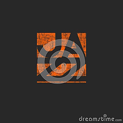 Musical jazz lettering emblem for music festival poster, design element print t-shirt Vector Illustration