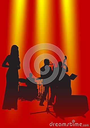 Musical jazz Orchestra Vector Illustration