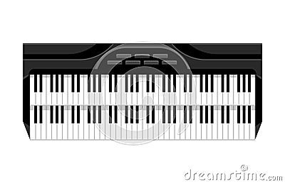 Musical Keyboard instrument. Isolated image of a keyboard. Vector illustration - musician equipment. Tool for music Vector Illustration