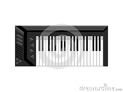 Musical Keyboard instrument. Isolated image of a keyboard. Vector illustration - musician equipment. Tool for music Vector Illustration