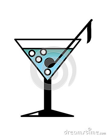 Musical note in a glass. Symbolic fantasy picture. Vector Illustration