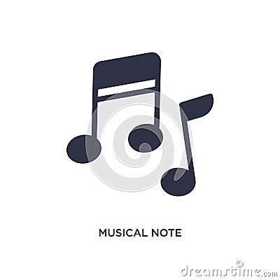 musical note icon on white background. Simple element illustration from education concept Vector Illustration