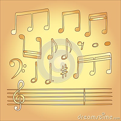 Musical note vector in children style Vector Illustration