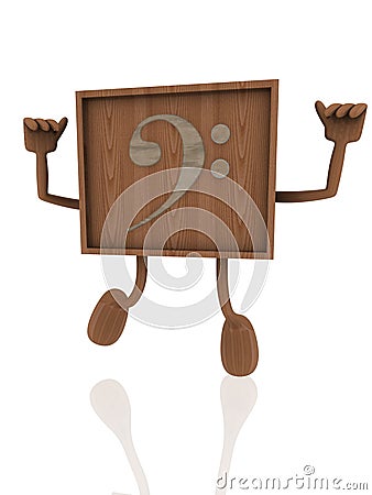 Musical note on wooden banner Stock Photo