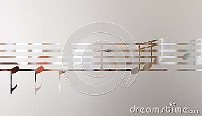 Musical notes on frosted glass, art background Stock Photo