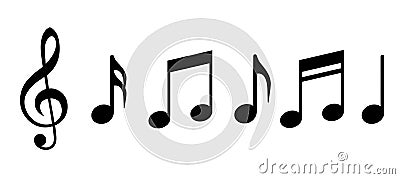 Musical notes icon. Vector illustration Vector Illustration