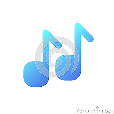 Musical notes pixel perfect flat gradient two-color ui icon Vector Illustration