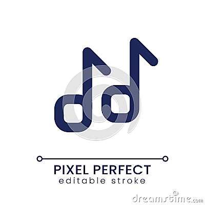 Musical notes pixel perfect linear ui icon Vector Illustration