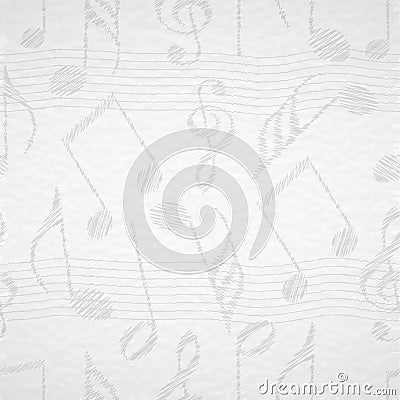 Musical notes with seamless pattern. Stock Photo