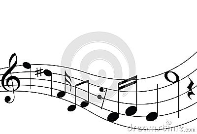Musical Notes and Staff Vector Illustration