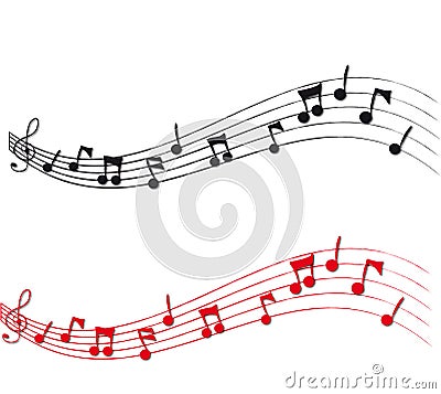 Musical Notes and Staff Stock Photo