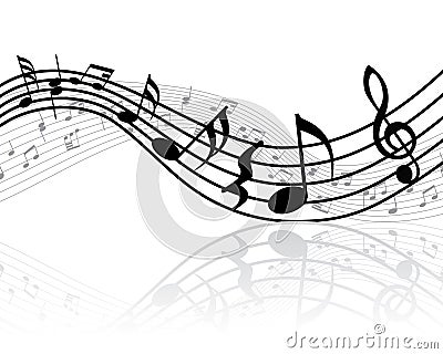 Musical notes staff Vector Illustration