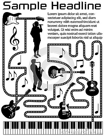 Musical page illustration Vector Illustration