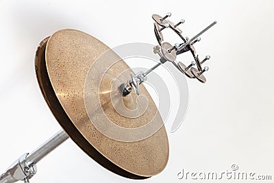 Classic musical percussion instrument dish close-up Stock Photo