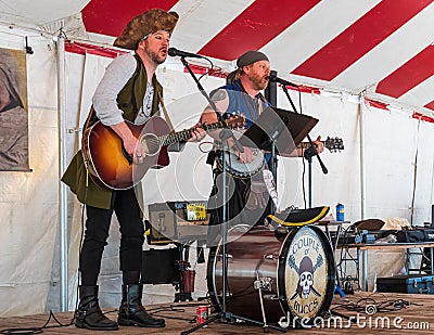 Musical performance by `A Couple o` Buccs` at the Lady of the Lakes Renaissance Faire - Tavares, Florida, USA Editorial Stock Photo