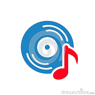 Musical record, vintage vinyl icon - for stock Stock Photo