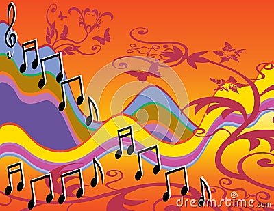 Musical song notes colorful Stock Photo