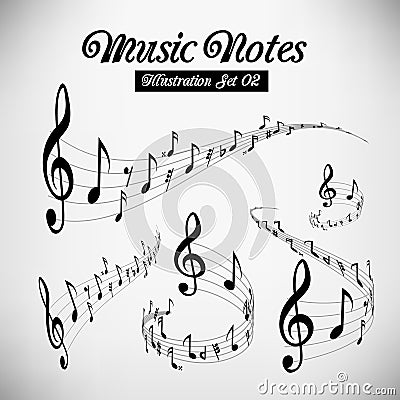 Musical staves Vector Illustration