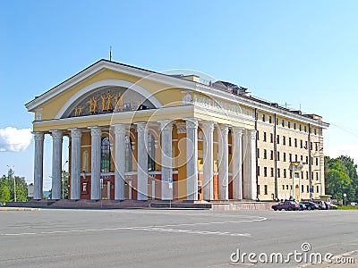 Musical Theater and Russian Drama Theater of the Republic of Karelia. Petrozavodsk Stock Photo