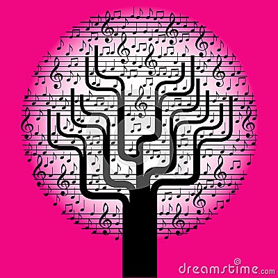 Musical Tree Vector Illustration