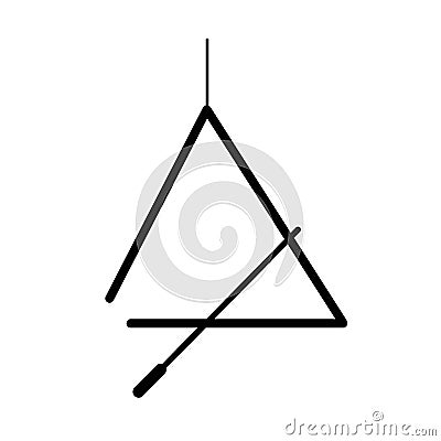 Musical triangle icon isolated on the white background. Vector Illustration