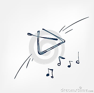 Musical triangle sketch line design music instrument Stock Photo