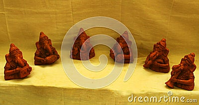 Musical vinayaka god sculptures Stock Photo