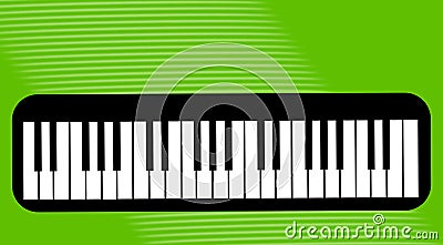 Musically, the piano, an acoustic, stringed musical instrument. Refers to sound. Stock Photo