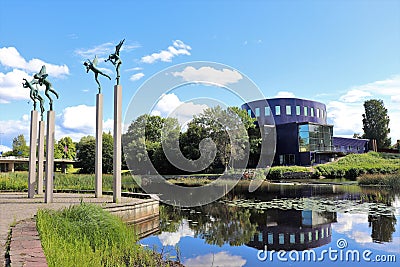 Musician angels in front of GÃ¤vle concert hall Editorial Stock Photo