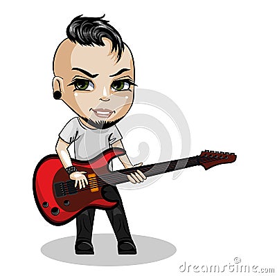 Musician with a guitar Vector Illustration