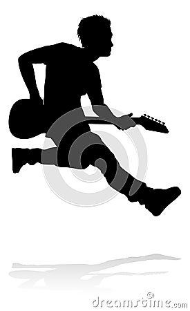 Musician Guitarist Silhouette Vector Illustration