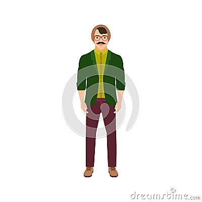 Musician man isolated icon Vector Illustration