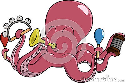 Musician octopus Vector Illustration