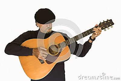 Musician playing guitar Stock Photo