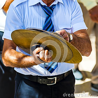 Musician plays the cymbals Editorial Stock Photo