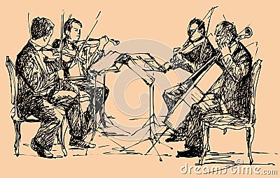 Musician quartet Vector Illustration