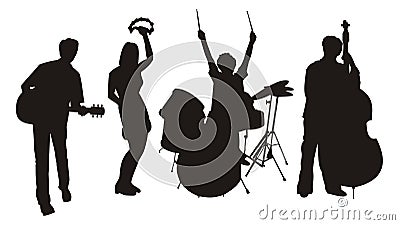 Musician silhouettes Vector Illustration