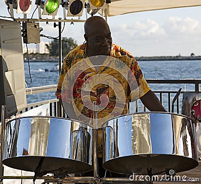 Musician On Steel Drums Stock Photo