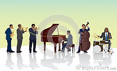 Black Musicians Vector Illustration