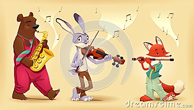 Musicians animals. Vector Illustration