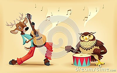 Musicians animals. Vector Illustration