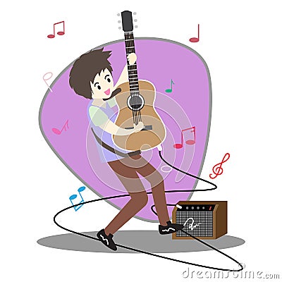 Musicians Jazz group ,Play guitar,Saxophoneist;trumpet player; guitarist, drummer, solo guitarist, bassist. Jazz band.Vector illus Vector Illustration