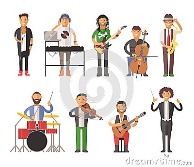 Musicians people flat vector illustration Vector Illustration