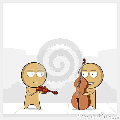Musicians perform at a concert. Vector Illustration